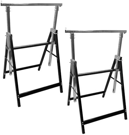 Oypla 2x Adjustable Builder DIY Carpentry Work Bench Telescopic Saw Horses Trestle