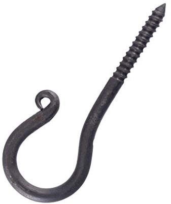 Ulfberth Geschmiedeter Haken mit Gewinde, ca. 10 cm | Mittelalter, LARP, Lagerleben, Lagerküche, Hakenschraube, Deckenhalterung, Deckenbefestigung, Wandhaken, indoor, outdoor