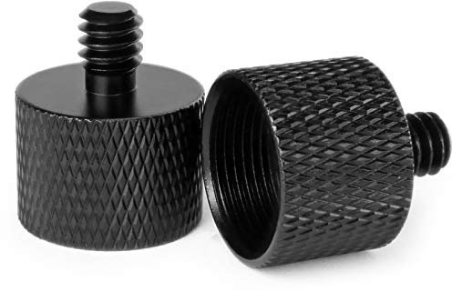 Frgyee Mic Screw Adapter, Thread Adapter 5/8 Female to 1/4 Male for Mic Stand, Camera Monitor, Tripod, Microphone Holder 2 Pack