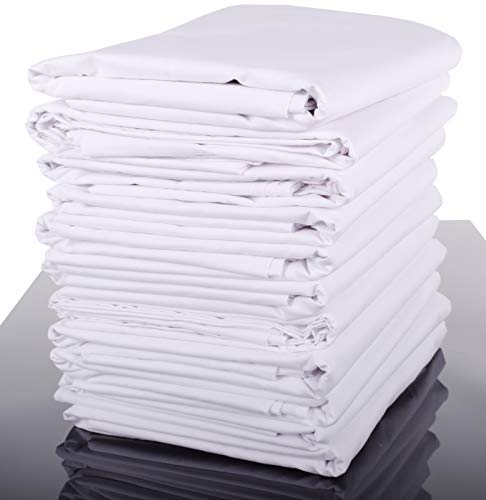 Glatte Bettlaken Betttuch Haustuch ohne Gummizug, in 100% Baumwolle, weiß, auch für Tischdecken/Sommerlaken in vielen Größen (200 x 220 cm)