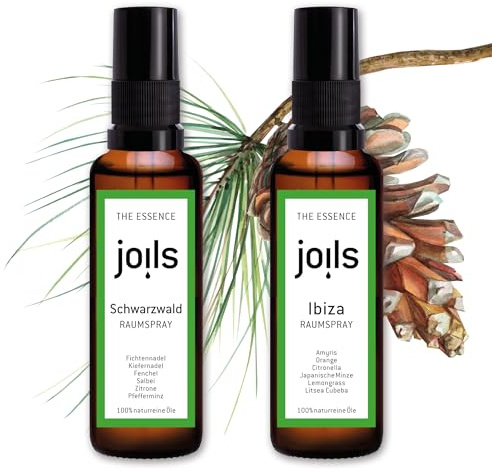JOILS® Duftspray Set | 100% naturreines ätherisches Öl 2x50ml | Ibiza & Schwarzwald | ätherisch biologisch naturrein Düftöl