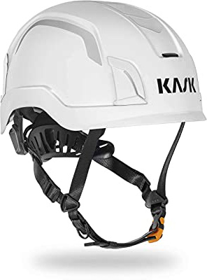 KASK ZENITH X Hi-Viz - Casco de construcción fluorescente, casco de escalada, casco de trabajo, rueda giratoria, EN397, EN50365, EN12492, color: blanco