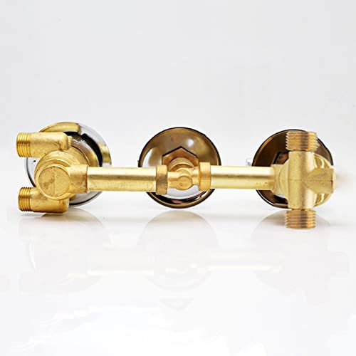 Brass Thermostatic Shower Mixer Tap with Integrated Shut Off/Diverter Valve, 2/3/4/5 Way, G1/2 Thread, Temperature Control Mixing Valve for Shower,Thread 2 Way