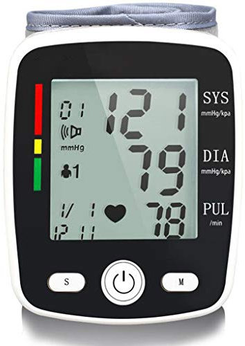 Esfigmomanómetro de carga USB, monitor de presión arterial de muñeca con función de transmisión de voz, medición digital multifunción, presión arterial, frecuencia cardíaca, detección de pulso