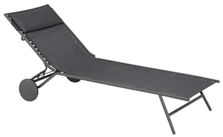Lafuma MOBILIER - Sonnenliege/Gartenliege - Miami II - Batyline® Duo - Grau Obsidian LFM5171_9718-5 Jahre Garantie