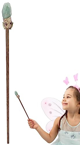 Amesor Bastone Magico della Pietra preziosa di Cosplay, Witch Props Portable Cosplay Wizard Stick Bacchetta di Pietre preziose, Collezione di Bacchette da Strega con Bastoncini di Pietre preziose