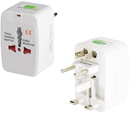 2X ADATTATORE INTERNAZIONALE CORRENTE UNIVERSALE PRESA ELETTRICA, 2X ADATTATORE DA VIAGGIO UNIVERSALE SPINA UK US ITALIA EUROPA - DISCORAMA®