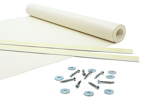 Giuri Tessuti - Fasce in PVC Pieno per Copertura ad Onda di Gazebo e Pergola - Telo ombreggiante ignifugo (Panna, 50x450cm)