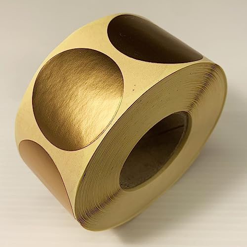 Affichesstore 30218 – Rolle mit 1000 selbstklebenden Etiketten, goldfarben, Durchmesser 40 mm, beschriftbar