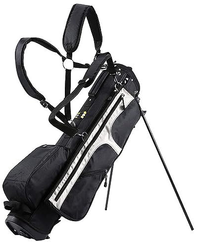 Leichte Golftasche mit Gurt und Ständer, wasserdichte Staubdichte Golf Stand Bag, Regenhaube, 4 Fächer
