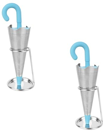 SHIDOW Umbrella-Shaped Silicone Tea Infusers for Loose Tea, Tea Infuser Filter Cute, Silicone Handle Loose Leaf tea Steeper, for Tea Cups, Mugs, Teapots(2Pcs)