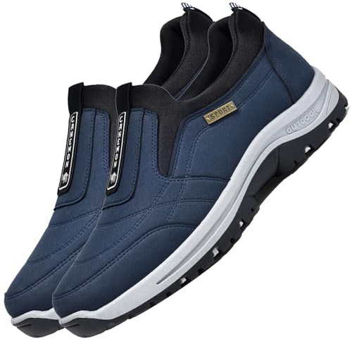 Aocase Mocasines sin Cordones para Hombre Zapatillas Casual para Hombre Sin Cordones Calzado de Walking Deportivo Bajas de Ligerasy Transpirables Zapatos de Tenis,Azul,42/260mm