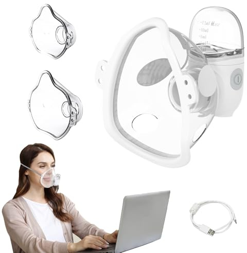 FEELLIFE Air MASK D Inhalationsgerät, Freihändig Inhalationsgerät Kinder Tragbar Vernebler Inhaliergerät, Mini Inhalator Nebulizer, Leise Handinhalator Keine Batterie (Keine Akku）