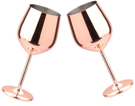 GRIRIW 2pezzi Bicchieri Da Vino Acciaio Inossidabile Da Eleganti e Infrangibili Perfetti Per Feste e Matrimoni