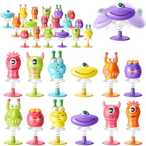 18Pcs jouets monstres sauteurs,Petit Jouet à Ressort,Sauteurs De Père Noël,Ressort Jouet,Jouets à Sauter à Ressort,ressort jouet pour enfant,pour jouets,cadeaux d'anniversaire(couleurs aléatoires)