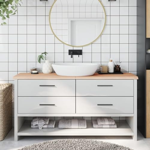 LAPOOH Waschtischplatte 160x30x4 cm Massivholz Unbehandelt, Arbeitsplatte, Holzplatte, Schreibtischplatte, Waschtischplatte, Küchenarbeitsplatte - 3156057