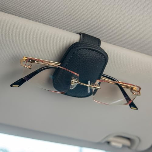 Sewokon 2 Stück Brillenhalter für Auto, Sonnenbrillenhalter Auto, Auto Brillenhalter, Brillenhalterung Auto, Brillenhalter Auto, Auto Sonnenbrillenhalter, Auto Brillenhalterung, Brillenclip(Schwarz)