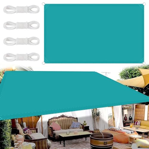 Tenda a Vela Ombreggiante Quadrata 5 x 5.5 m Impermeabile Tenda Ombreggiante Tenda Esterno Protezione Raggi UV Antivento per Arredo Esterno, Giardino e Terrazzo, Blu Cielo