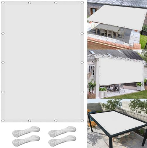 Voile d'ombrage (Multi Couleur et Taille) 230 x 650 cm Imperméable Protection UV 98% Rayons Filet Dombrage Filet Brise Vue pour Extérieur, Jardin, Terrasse, Blanc