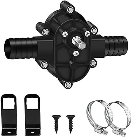 Elantoexis Mini Hand Self-Priming Liquid Transfer Pump - Portable, Black Plastic Above Ground Water Pump - 30L/min Flow, Lift Height