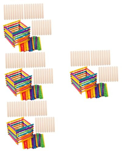 SEWACC 400 Stk Eisstock aus Holz Mini-Bastelstäbe am Stiel Wachsstäbe Stöcke Eisstiele zum Wachsen große Eisstiele Holzstäbchen Wachsstifte zur Haarentfernung große Bastelstäbe