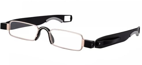 HZEPDVT Anti-Blaulicht-Augenschutz HD faltbare Lesebrille Kleidung hängendes Design ultraleicht und kompakt tragbar Männer und Frauen 1 Stück(Black,+2.00)