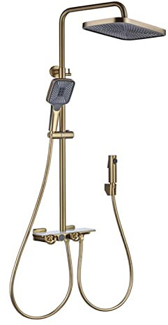 OWOHYG Thermostatic Shower Faucet Sets, Exposed Shower System Temperature Display, Shower Head with Hand Shower, Bidet Shower, Bathtub Spout, Modern Bathtub