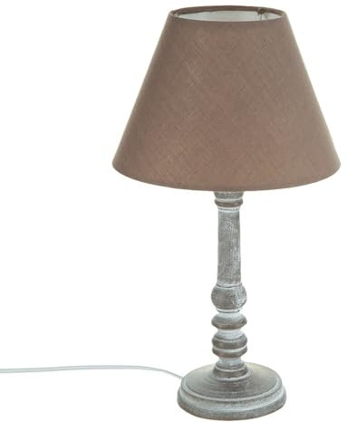 WELL HOME - Lámpara de mesa de madera color taupé Ø20x36cm