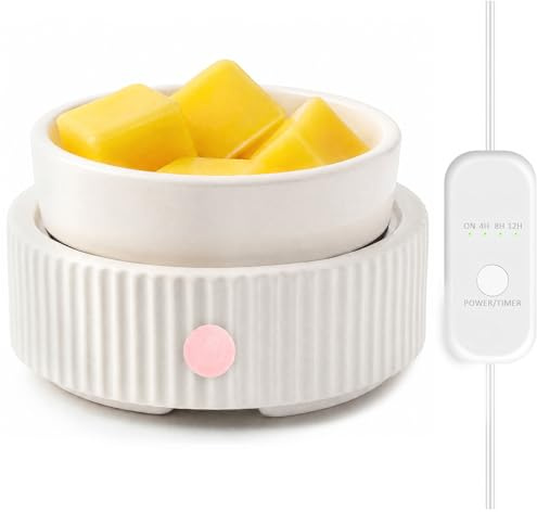 Maromamix Wax Melt Warmer with 4 Timer- Ceramic 3-in-1 Melt Warmer for Scented, Electric Candle Wax Melter Burner for Home Office Bedroom Fragrance, Home Décor & Gift Choice