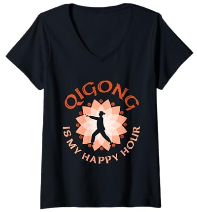 Femme Entraînement Qigong Tai Chi Qigong Energychinese Exercice T-Shirt avec Col en V