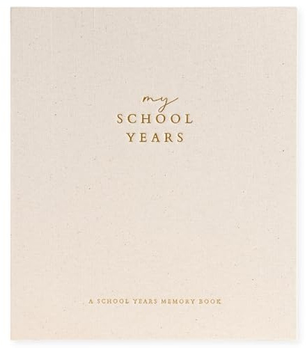 Peachly My School Years Memory Book for Kids & School Photo Album – School Picture Photo Album Childhood Memory Book - School Keepsake Organizer School Days (Beige - Preschool to 12th Grade)