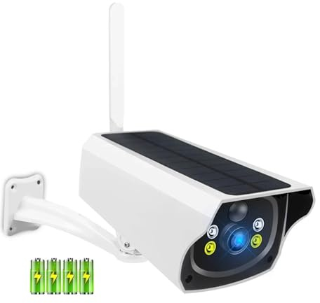 VEKELETE 4G Solar IP Camera 1080P Solar Panel Battery Powered Camera Solar Security Camera IP Camera Solar Outdoor PIR Motion Detection(4G Cam x 128G)