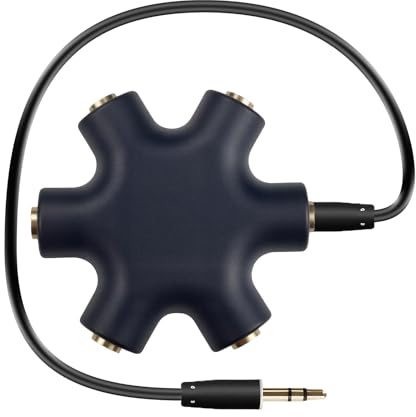 5 Jack Multi Cuffie Audio Splitter Distributore 3.5mm, Sdoppiatore Jack 3,5 con Cavo 23cm per PC/Telefono/Casse, Adatto per i viaggi e facile da trasportare, Per i telefoni Samsung
