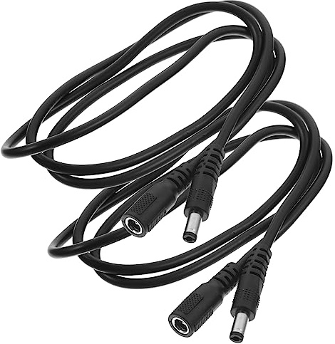 Cavo di Prolunga Alimentazione Dc 12v 2 Pezzi Rame Pvc Nero