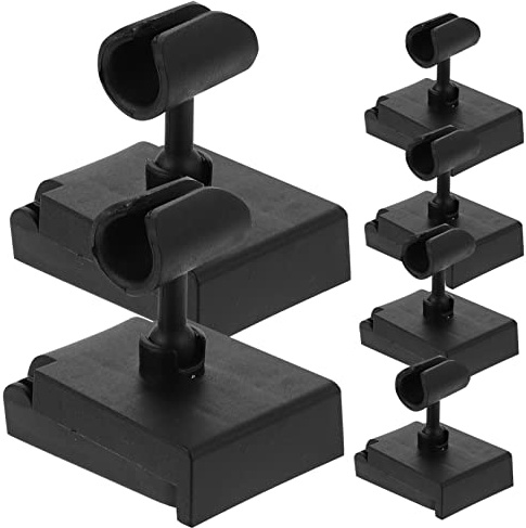 Gatuida Supporto Microfono per Scrivania Desktop, Base per Microfono Regolabile, Clip Multiple, in Plastica, 6 Pezzi Nero