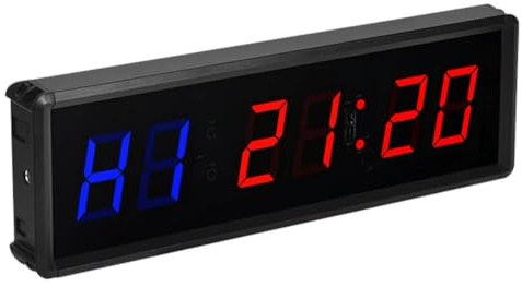 Harewtwy Orologio da Timer di Fitness Digitale Multifunzionale Timer con Palestra Portatile con Orologio per la Spina 'UE