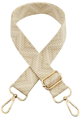 Justerbar väskrem för ombyte, bred axelrem för väskor kvinnor, 3,8 cm väskrem med karbinhake guld, axelrem för kvinnor modern crossbody, handväska, beige, 514
