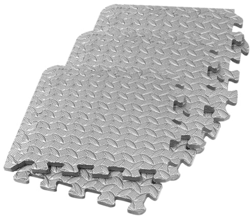 UKCOCO Tapis De Sol à Motif De Feuilles Antidérapant 30x30 Cm En Eva Épais Pour Salle De Sport 6 Pièces Puzzle Coussinets Absorbants Pour Fitness Yoga Maison
