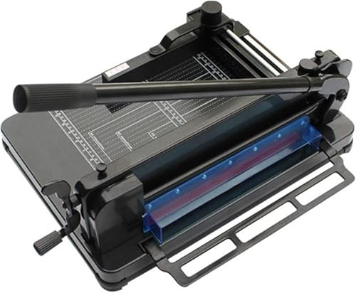 Papierschneider, Manueller Papierschneider mit Gitterlinien, 400-Blatt-Stapelschneider, 40–315 mm, Hochleistungs-Papierschneider, handgekurbelte Walze