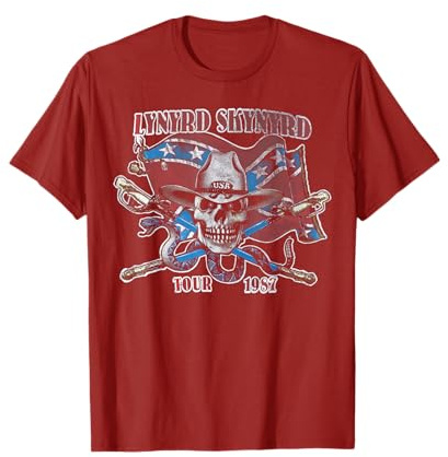 Lynyrd Skynyrd Tour 1987 Drapeau USA Vintage Southern Band Rock T-Shirt
