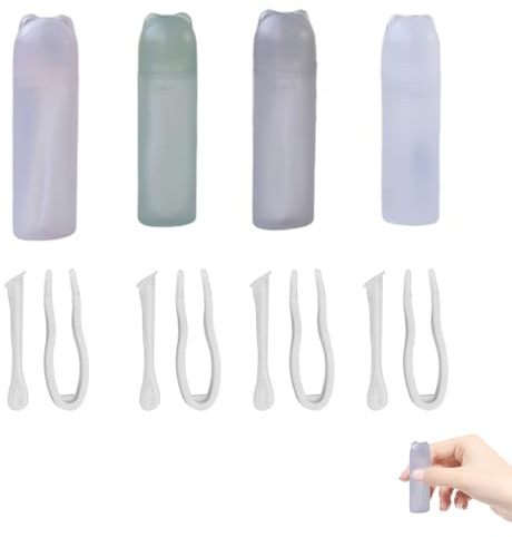 Satiskid Lot de 4 accessoires de lentilles de contact avec boîte ours, aide à l'insertion et retrait de lentilles de contact, pince hygiénique et tétine pour lentilles souples et dures, multicolore et