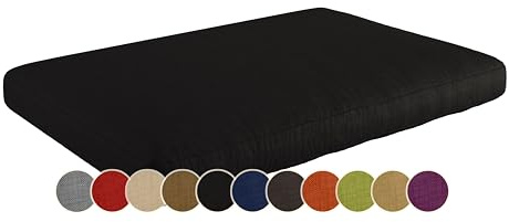 sunnypillow Palettenkissen für Gartenmöbel - Sitzkissen 120x60x15 cm - Palettenauflage für Palettensofa für Haus und Garten - Palettenpolster, Sitzpolster für Palettenmöbel - Kissen Schwarz