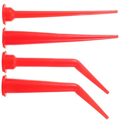 BETOOKY 4 Pezzi Beccucci per Pistola Silicone in Gel Rosso Punte Lunghe, Curve e Sottili, Applicazione Liscia e Versatile per Riparazioni Auto e Sigillatura Finestre