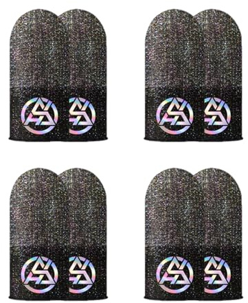 GYCAQAC Finger Sleeves Gaming, 8 Pièces, Manchons en fibres argentées, bouchons pour doigts de jeu, écran tactile, Anti-Transpiration Respirant, Protège-doigts, adaptés à tous les appareils à