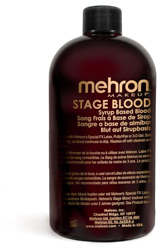 Mehron Makeup Stage Blood | Realistic For Halloween | Washable Fake Blood for Special FX, Stage & Screen, Halloween, & Cosplay (16 oz) (Dark Venous)
