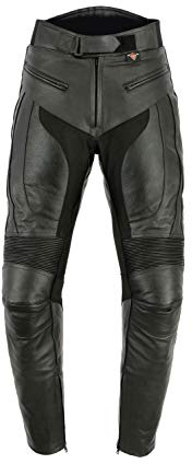 Texpeed motorradhose leder herren mit protektoren - Schwarz Vollnarbiges Lederhose echtleder mit rüstung (EN 1621-1) Biker gepanzerte
