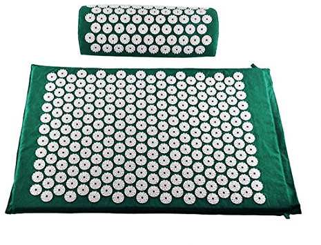Akupressurmatte und Kopfkissen - in einem Set zur Lockerung von Verspannungen - Nagel bett Massagematte Yogabett Matratze Schmerzlinderung Entspannung und Meditation