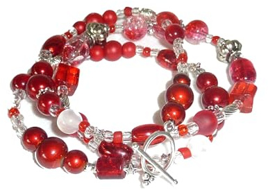 SSH-Design - Wickelarmband - rot & kristall -