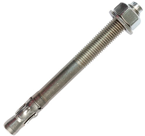 PRIOstahl® Pernos de anclaje de acero inoxidable V2A, tornillos de anclaje para cargas pesadas (M10 x 120 mm, 10 unidades)