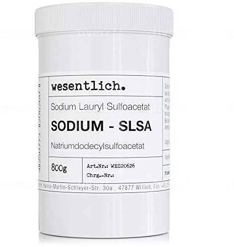 Sodium SLSA Tensid (Sodium Lauryl Sulfoacetate) - 800g - in wiederverschließbarer Schraubverschlussdose von wesentlich.